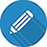 Icon for Academic Writing: blue circle with white pencil in the midle