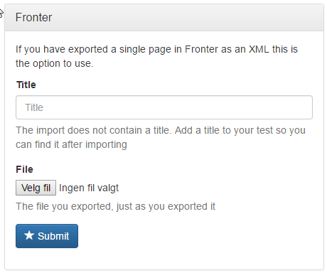 Fronter XML