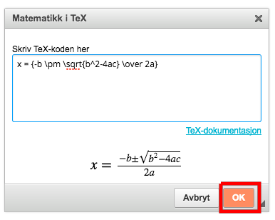 TeX formula 