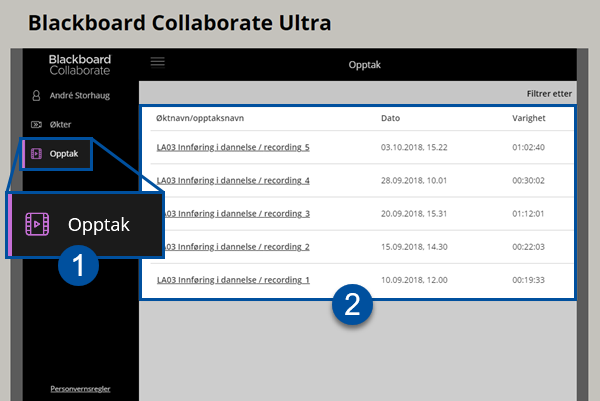 Picture of Collaborate user interface