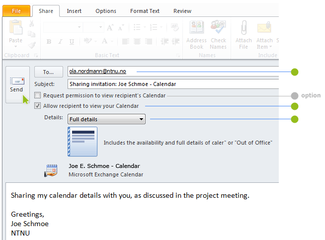 Outlook Send invitation