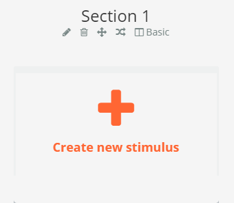 Screenshot of button for adding stimulus.