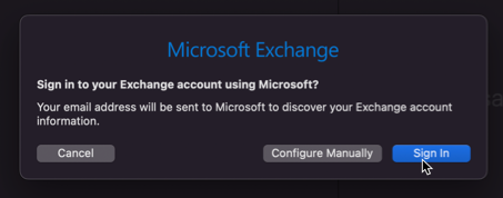 clicking sign in with microsoft