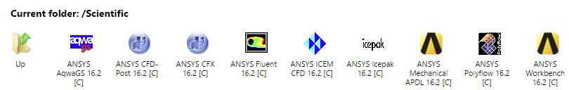 ANSYS RemoteApps in Scientific folder