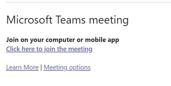 Shows how the invitation sent by email looks, and how you open the Teams-meeting through Outlook.