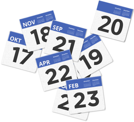 Bilde av kalender med datoer.