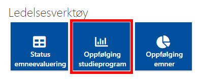 Skjermbildet viser forsiden til Studiekvalitetsportalen, velg Emnerapporter