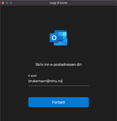 Sett opp epostkonto i Outlook - Kunnskapsbasen - NTNU