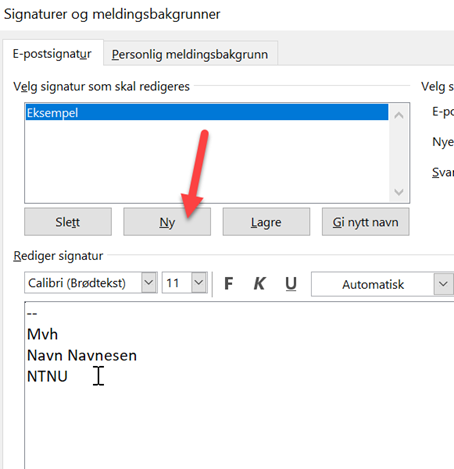 Signatur i epost - Kunnskapsbasen - NTNU